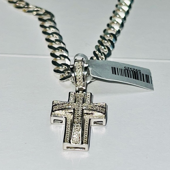 Real diamond cross pendant, NOT CZ NOT MOISSANITE best gift for men real diamond - Picture 7 of 8